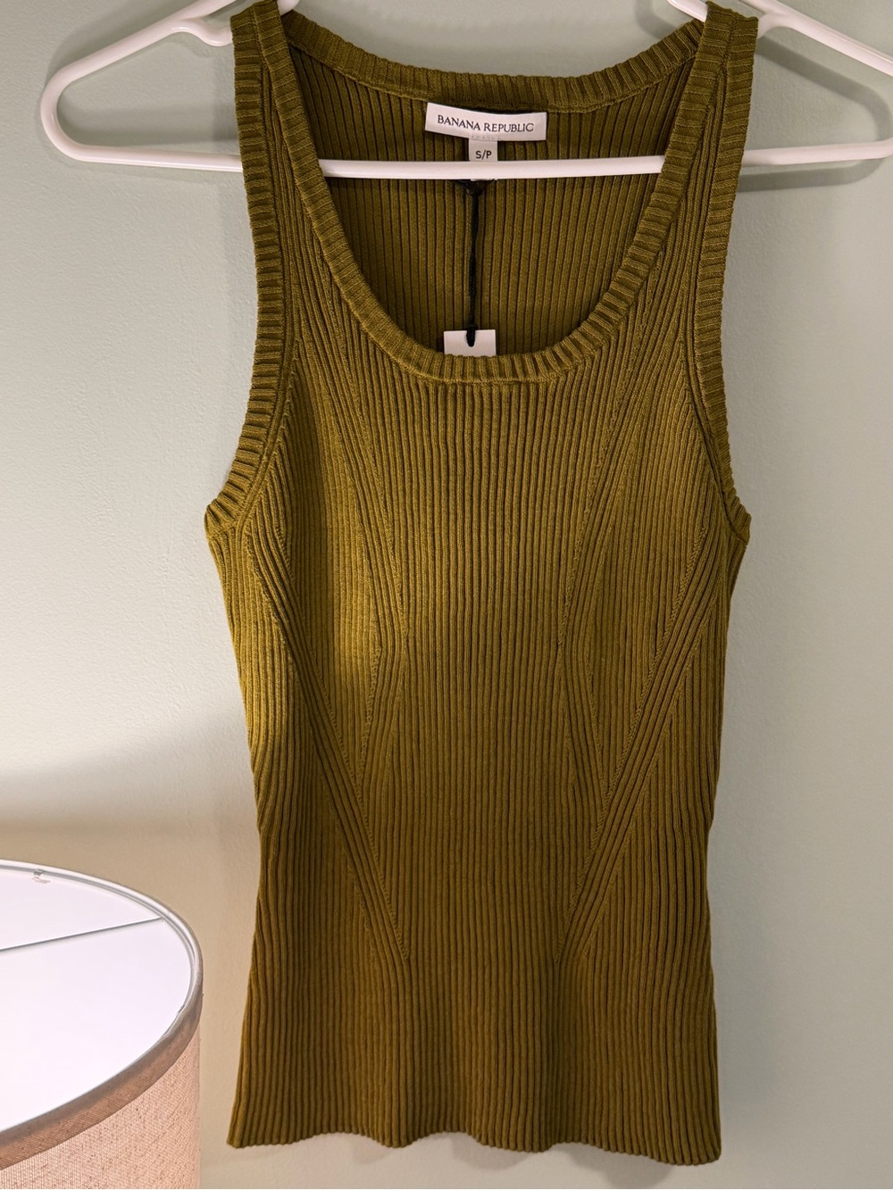 Banana Republic Olive Ribbed Scoop-Neck Tank